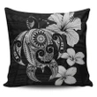 Alohawaii Home Set - Hibiscus Plumeria Mix Polynesian Gray Turtle Pillow Covers