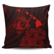 Alohawaii Home Set - Hawaiian Hibiscus Sea Turtle Swim Polynesian Pillow Covers - Red