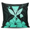 Alohawaii Home Set - Hawaiian Kanaka Pillow Covers Hibiscus Polynesian Love - Turquoise