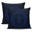 Hawaiian Kakau Honu Arc Blue Polynesian Pillow Covers - AH - J1 - Alohawaii