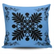Alohawaii Home Set - Hawaiian Quilt Maui Plant And Hibiscus Pattern Pillow Covers - Black Pastel