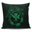 Alohawaii Home Set - Hawaii Kanaka Turtle Hibiscus Polynesian Pillow Covers - Anthea Style Green