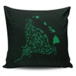 Alohawaii Home Set - Hawaiian Map Manta Ray Green Polynesian Pillow Covers