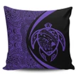 Alohawaii Home Set - Hawaii Turtle Map Polynesian Pillow Covers - Purple - Circle Style