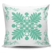 Alohawaii Home Set - Hawaiian Quilt Maui Plant And Hibiscus Pattern Pillow Covers - Seafoarm White