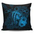 Alohawaii Home Set - Hawaii Hibiscus Pillow Covers - Harold Turtle - Traffic Blue