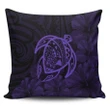 Alohawaii Home Set - Hawaiian Map Turtle Kanaka Hibiscus Polynesian Pillow Covers - Purple