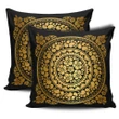 Hibiscus Gold Circle Pillow Covers - AH - J1 - Alohawaii