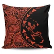 Alohawaii Home Set - Hawaiian Map Gecko Tattoo Kakau Polynesian Pillow Covers Orange
