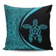 Alohawaii Home Set - Hawaiian Turtle Polynesian Pillow Cover-Circle Style Blue