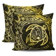 Hawaiian Turtle Polynesian Yellow Pillow Covers - AH J9 - Alohawaii