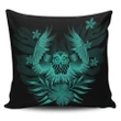 Alohawaii Home Set - Hawaiian Owl Hibiscus Plumeria Polynesian Pillow Covers - Turquoise