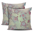 Turtle Colorful Hibiscus Background Pillow Covers - AH - J1 - Alohawaii