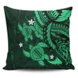 Alohawaii Home Set - Hawaii Polynesian Turtle Hibiscus Pillow Covers - Green