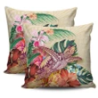 Hawaii Tropical Hibiscus Plumeria Turtle Beige Pillow Cover - AH - J4 - Alohawaii