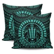 Hawaiian Kakau Honu Arc Turquoise Polynesian Pillow Covers - AH - J1 - Alohawaii