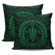 Hawaiian Kakau Honu Arc Green Polynesian Pillow Covers - AH - J1 - Alohawaii
