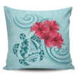 Alohawaii Home Set - Hawaii Polynesian Turtle Hibiscus Blue Pillow Cover - Bless Style