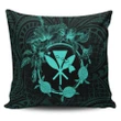 Alohawaii Home Set - Hawaii Kanaka Turtle Hibiscus Polynesian Pillow Covers - Anthea Style Turquoise