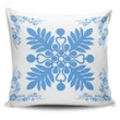 Alohawaii Home Set - Hawaiian Quilt Maui Plant And Hibiscus Pattern Pillow Covers - Pastel White