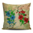 Alohawaii Home Set - Hibiscus Blue And Red Pillow Covers