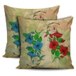 Hibiscus Blue And Red Pillow Covers - AH - J1 - Alohawaii
