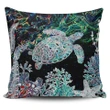 Alohawaii Home Set - Hawaii Turtle Corals Shell Background Pillow Covers