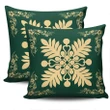 Hawaiian Quilt Maui Plant And Hibiscus Pattern Pillow Covers - Beige Sacramento - AH J8