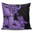 Alohawaii Home Set - Hawaii Turtle Pillow Covers Polynesian Hibiscus Art Violet