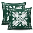 Hawaiian Quilt Maui Plant And Hibiscus Pattern Pillow Covers - White Sacramento - AH J8