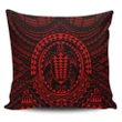 Alohawaii Home Set - Hawaiian Kakau Honu Arc Polynesian Red Pillow Covers