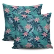 Hawaii Pillow Cover Tropical Monstera Leaf Blue AH J1 - Alohawaii