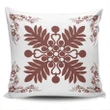 Alohawaii Home Set - Hawaiian Quilt Maui Plant And Hibiscus Pattern Pillow Covers - Coral White