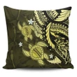 Alohawaii Home Set - Hawaii Polynesian Turtle Hibiscus Pillow Covers - Yelow