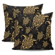 Turtle Pattern Golden Pillow Covers  - AH - J1 - Alohawaii