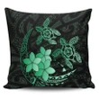 Alohawaii Home Set - Hawaii Polynesian Turtle Plumeria Pillow Covers - Pog Style Green
