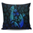 Alohawaii Home Set - Hawaiian Map Palm Trees Fish Hook Polynesian Quilt Pillow Covers Colorful Blue