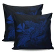Hula Girl Hibiscus Kanaka Poly Pillow Covers - Blue - AH J4 - Alohawaii