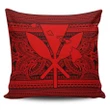Alohawaii Home Set - Hawaiian Kanaka Polynesian Tribal Pillow Covers Reggae Color Red