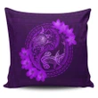 Alohawaii Home Set - Hawaii Yin Yang Turtle Shark Hibiscus Plumeria Pillow Covers - Purple