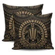 Hawaiian Kakau Honu Arc Gold Polynesian Pillow Covers - AH - J1 - Alohawaii