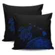 Hawaii Map Plumeria Polynesian Blue Turtle Pillow Covers - AH - J1 - Alohawaii