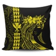 Alohawaii Home Set - Hawaii Map Kanaka Polynesian Hula Girl Pillow Covers Yellow