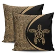 Hawaii Turtle Polynesian Pillow Cover-Circle Style Gold - AH - J7 - Alohawaii