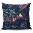 Alohawaii Home Set - Hawaiian Palm Tree Volcano Night On The Land Pillow Covers