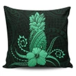 Alohawaii Home Set - Hawaii Polynesian Pineapple Hibiscus Pillow Covers - Green
