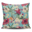 Alohawaii Home Set - Hawaii Pillow Cover Seamless Floral Pattern With Tropical Hibiscus Watercolor