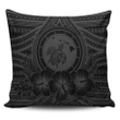 Alohawaii Home Set - Hawaiian Map Honu Hibiscus Tropic Gray Polynesian Pillow Covers