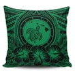 Alohawaii Home Set - Hawaii Map Honu Hibiscus Green Polynesian Pillow Covers