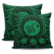 Hawaii Map Honu Hibiscus Green Polynesian Pillow Covers - AH - JG1 - Alohawaii